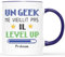 𝗖𝗔𝗗𝗘𝗔𝗨 𝗣𝗟𝗨𝗦 Mug Personnalisé Prénom - Un Geek Ne Vieillit Pas Il Level Up - Cadeau Anniversaire Personnalisé, Cadeau Humour Âge, Cadeau Geek, Mug Anniversaire Amusant, Tasse a Cafe Geek
