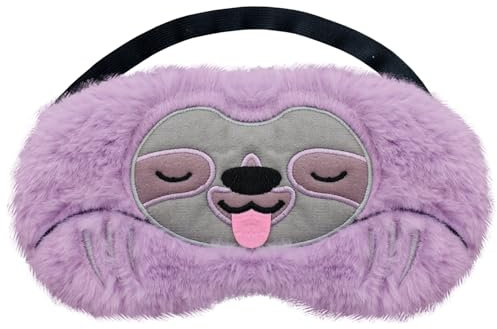 Nette Faultier Schlafmaske Flauschige Tier Augenmaske für Schlaf Reisen Atmungsaktiv Eyeshade Augenabdeckung Augenblende Schlafmaske Kinder Erwachsene|Rosa