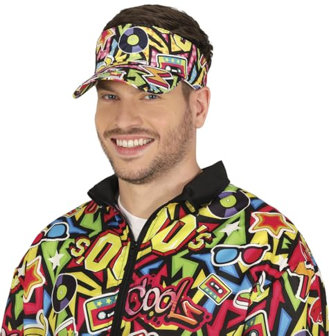 FIESTAS GUIRCA | Multicolor Visor (One Size) - Party Hat for Summer Celebrations and Graduations - Unisex Accessory for Hawaiian and Themed Parties - Adult