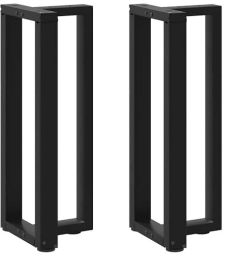 vidaXL Pieds de Table Console en T, 2 pièces, Noir, 38 x 25 x (72-73) cm, Acier