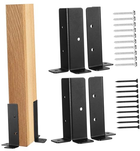 CANIGHT 4sets Heavy Duty Gazebo Bracket Post Base Metal Fence Post Support Bracket