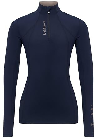 LeMieux Young Rider Classique Base Layer - Childrens Equestrian Horse Riding Long Sleeve Top - Navy - 11-12years