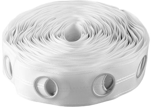 Nastro per tende, 10 metri/10, 9 iarde nastro a bordo tende con anelli rotondi per occhielli, dritti e liscio, resistente all'usura, per cucitura fai-da-te Drapie per finestre a casa