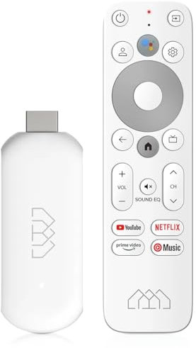 [Test SEHR GUT, Note 1.1 *] Homatics TV Stick 4K UHD | Google TV & Netflix Zertifiziert | Android 12 Chromecast Mediaplayer WiFi IP Stick mit Bluetooth Fernbedienung & NONIC HDMI Verlängerungskabel