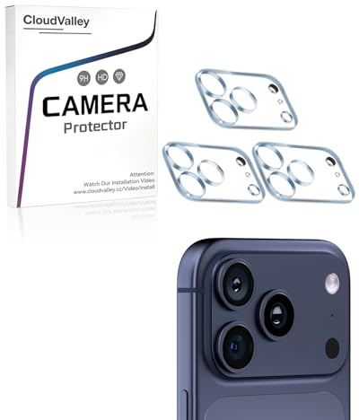 CloudValley 3 Stück für iPhone 17 Pro Max Kameraschutz - [Kratzfest, Stabil] Ultra-Klar 9H Härte Kameraschutz für iPhone 17 Pro Max Kamera Schutz - HD Transparent
