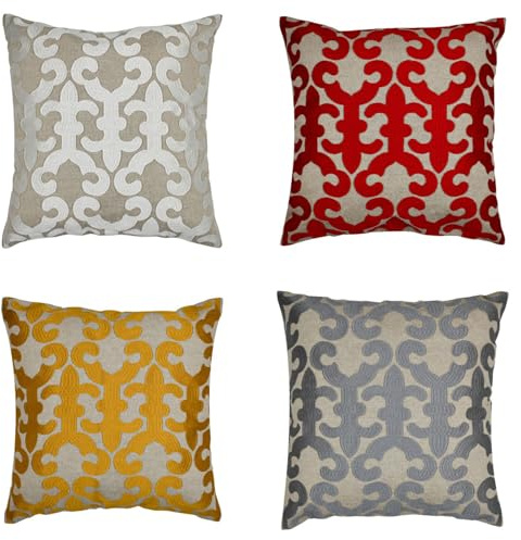 4er Set Boho Kissenbezug Kayon orientalisch aus Baumwolle Bunt 50 cm