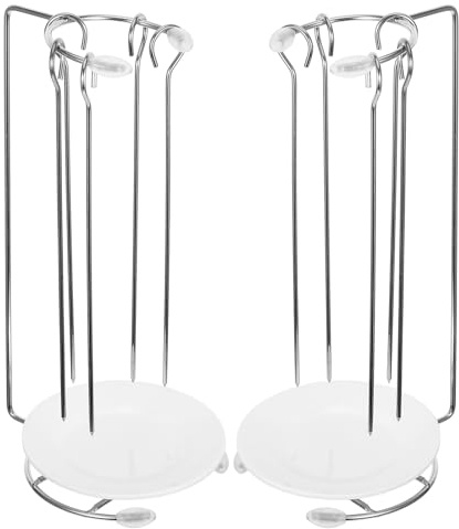 jojofuny Support à Barbecue 2 Pièces en Acier Inoxydable, Porte-brochettes Suspendu pour Brochettes de Viande, Grille Résistante pour Cuisson en Plein Air et Jardin, Accessoire Pratique