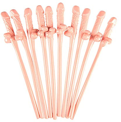 Pack of 12 Natural Willy Straws – Cheeky Reusable Hen Party Drink Accessories