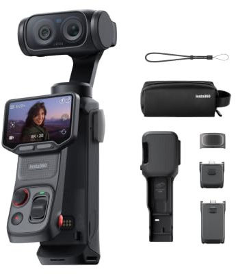 Insta360 Luna Ultra Ausdauer-Bundle - 8K Vlogging-Kamera, Leica Objektive | Kompakte Gimbal-Kamera für Vlogs und Fotografie, 15× Zoom, 1-Sensor, abnehmbarer 2-Touchscreen, Dreifach-KI-Chip