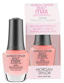 Morgan Taylor React Max Satin Formaldehyde Free Nail Strengthener Extended Wear Base Coat 15ml