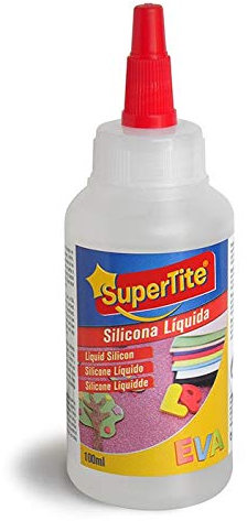 SUPERTITE Silicona Liquida Botella 100 ml. Uso Escolar/Oficina. No Toxica Con Aplicador y Tapón