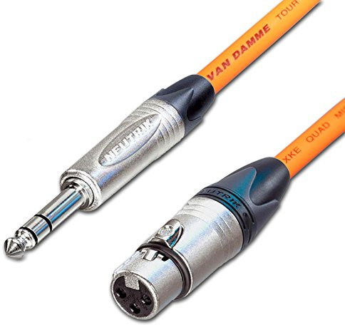 Female XLR to ¼ TRS Jack Lead. Balanced STARQUAD Mic Cable. Short 10m 6m 3m 20m (30m, Orange)