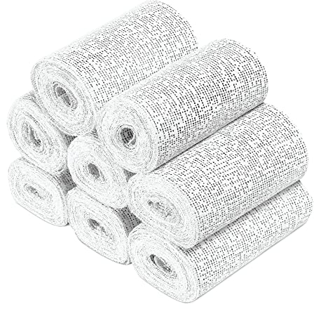 Navaris Vendas de Yeso Manualidades - 8x Venda de Escayola Manualidades y Modelado 10 cm x 300 cm - Vendaje para Hacer Moldes del Cuerpo Cara Arte Creativo - Blanco