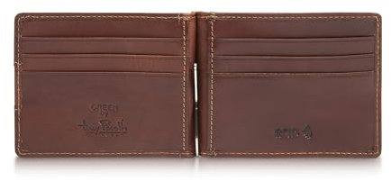 Tony Perotti Schlanke Geldbörse aus italienischem Vollnarbenleder für Herren – Bifold Ultra Slim RFID Geldbörse mit Kreditkartenfächern und Ausweisfenster – umweltfreundlich gegerbtes Leder in Braun