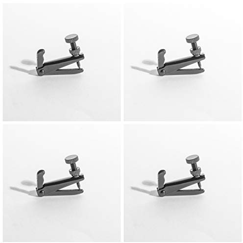 MI&VI Violin Fine Tuners - Stainless Steel Adjusters, Stable Black, 4Pcs (1/2 Size)