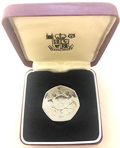Coingallery 1973 50p Proof coin 31mm EEC Europe Brexit Joining Hands Royal Mint Red Case