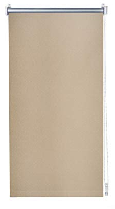 ondeco Thermo-Rollo ohne Bohren, Klemmrollo für Fenster und Türen, Klemmfix Verdunklungsrollo Sichtschutz Seitenzugrollo Rollo Sonnenschutz Fenster innen Blackout Sand 90x210 cm