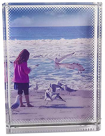 Photo en verre personnalisé sur verre cristal K9 personnalisé, cadeau photo avec vos propres photos et textes (Taille XS)