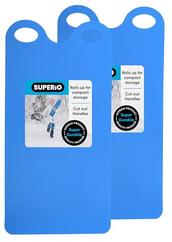 Superio Snow Slider Mat, Flexible Snow Sled Flying Carpet, Roll up Sleds for Kids and Adults 54 Lightweight Portable Plastic Snowboard Sled (Blue)