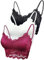 Leezepro Damen BH 3er Pack Ohne Bügel Push up Crop Top Sexy Bustier Spitze BH Set Sport BH für Alltag Yoga Fitness(Schwarz-Weiß-Rot,M)