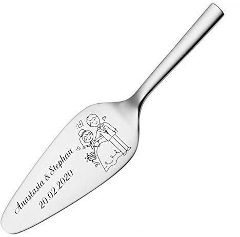 aplusashop WMF Nuova Tortenheber mit Gravur nach Wunsch Edelstahl Hochzeit, Geschenk - Torte, Pizza (Ohne Gravur)