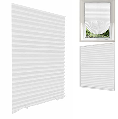 Temporary Blinds for Windows,No Drill Blinds Stick on Curtains Blinds for Bedroom Kitchen Bathroom Windows,Light Filtering Privacy Protection,Easy to Cut and Install with 2 Clips
