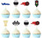 Gyufise Cupcake-Aufsätze für Rennwagen, glitzernd, Ampelrad, Trophäe, Helm, Rennwagen, Cupcake-Picks für Let's Go Rennsport, Motto-Party, Babyparty, Jungen, Geburtstagsparty, Kuchenzubehör, 24 Stück