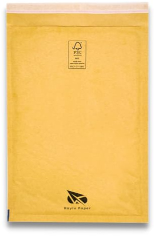 RAYLU PAPER – 10 Stück Gepolsterte Versandtaschen Braun Selbstklebende Luftpolsterumschläge Recycelbare Luftpolstertaschen für Dokumente und Warensendungen (220 x 330 mm)
