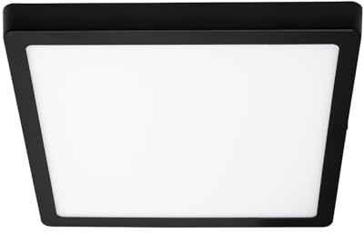 LEDKIA LIGHTING LED-Deckenleuchte 24W Eckig Aluminium 280x280 mm Slim CCT Wählbar Galán SwitchDimm Für die Küche, das Esszimmer, das Schlafzimmer,Schwarz