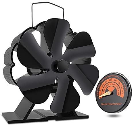 Aongray Log Burner Fan Stove Fan,6 Blades Mini Heat Powered Wood Burner Fan Eco Friendly Heat Circulation for Wood Burning Stove,Heat Circulation Burner/Fireplace