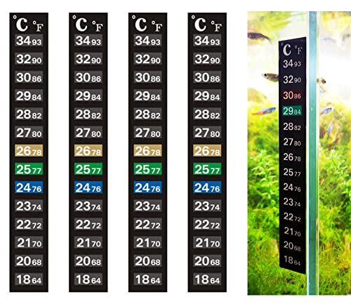 CONGGUAN 4Pcs Aquarium Temperatur Messgerät Aufkleber Thermometer Strip Aquarium Tank Fisch Thermometer Temperatur Aufkleber für Haus Fisch Tank und Aquarium