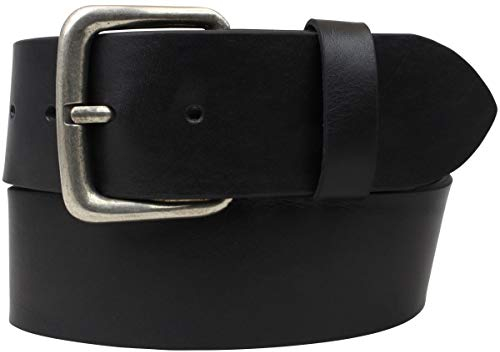 BELTINGER Jeansgürtel aus Vollrindleder 5 cm | Leder-Gürtel für Herren 50mm | Breiter Herren-Gürtel aus echtem Leder | Schwarz 125cm
