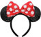 HXPLN Mausohren Schleife Stirnbänder Maus Ohren Haarreif mit rote Schleife Glitzer Haarreifen Ohren Mouse Haarreifen für Karneval, Fasching, Halloween Party Kostüme