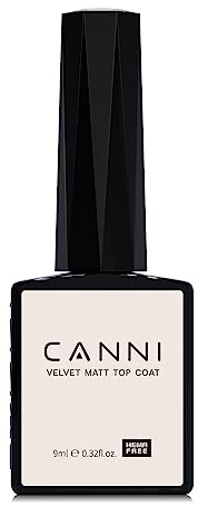 CANNI UV Nagellack Matte Top Coat gel uv | Long Lasting No Wipe Matt Top Coat Soak Off UV Manicure Salon DIY at Home 9ml