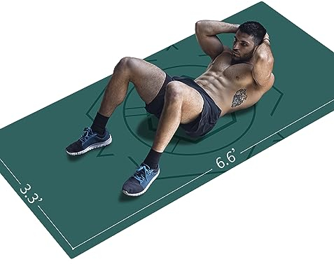 LaiEr Yoga Matte Extra Größe TPE Übungsmatte für Männer rutschfeste Matte für Training, Fitness, Gym, Pilates, Sit-Ups, Dehnen mit Tragetasche für Gurt (200cmX100cmX6mm Green)
