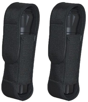 BDHI 2pcs Flashlight Pouch - Actical Torch Pouch Holster LED Holder Nylon for Outdoor Camping Hiking Hunting (Y226-2)