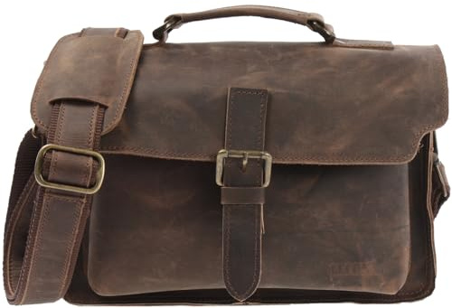 LECONI kleine Umhängetasche Leder Used look Schultertasche Damen & Herren Schultertasche Ledertasche 31x20x10cm LE3023