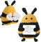 lasuroa Lustige Positive Biene, 7cm Niedliche Mini Häkelbiene Positive Strickpuppe aus Wolle Positive Kartoffeln Bee mit Inspirierender Karte Ermutigungsgeschenk für Kindergeburtstag Partydekoration