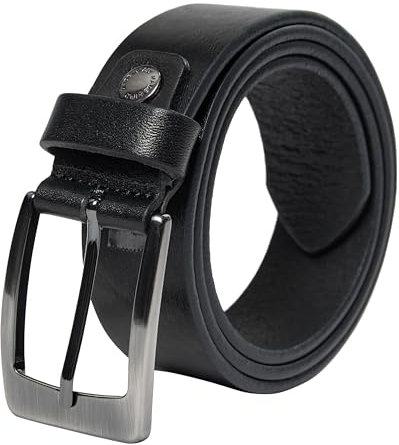 PHILIPSONS Premium Echtleder Gürtel für Herren, 35mm Breit, Anzugsgürtel, Klassisch und Langlebig, Kürzbar, Schwarz