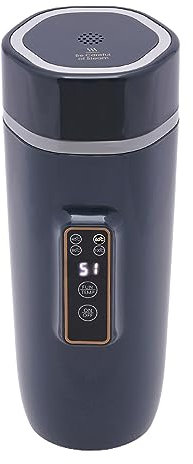 Tragbarer Elektrischer Wasserkocher, 350ml Reise-Wasserkocher, 45/60/80/100 ℃ Einstellbare Temperatur, Doppelt Isoliertes Design, Geeignet für Büro, Hotel, Camping (Schwarz)