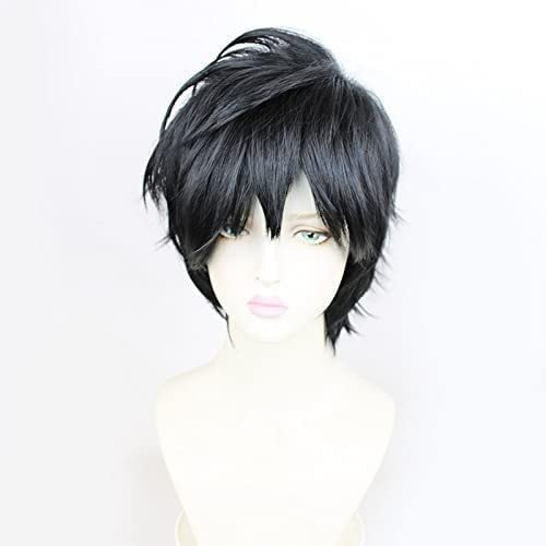 SEIZIS Wig Anime Cosplay Monster Incident Natsuha Cos Perücke männliche Hauptrolle mehrfach Kunsthaar Rebound einfaches Styling umgekehrter Haarprozess Schwarz