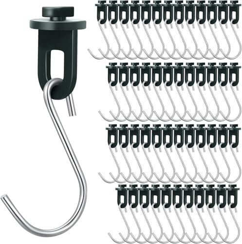 Kinberry 50 x Gewächshausclips + 50 x Haken, Schiebeschnalle mit S-förmigem Haken,Aufhängevorrichtungen für Gewächshaus Perfekte Ösen Rankhilfe Clips Kunststoff, metallhaken zum einhängen
