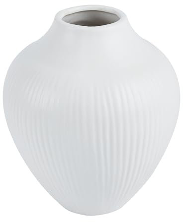 Restaurantware Table Art Blumenvase, 1 Ballon-Stil, dekorative Vase, minimalistisch, modern, weißes Keramikstück, Verwendung von frischen oder künstlichen Blumen, für Küche, Zuhause, Wohnzimmer, Büro