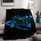 HZVRTN Blauer Spielkonsole Decke 150 x 200 cm,Gamer Decke für Teenager, Jungen und Mädchen, Moderne Bett und Sofadecke mit Spielkonsolenmuster