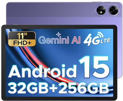 DOOGEE Tab G6+ 2025 – Neuestes Android 15 AI Tablet 11 Zoll, FHD+, Tablet mit SIM Card Slot, 32 GB RAM + 256 GB ROM/2 TB, 8000mAh, Octa-Core T7280, 4G LTE, Widevine L1, Bluetooth 5.0, GPS