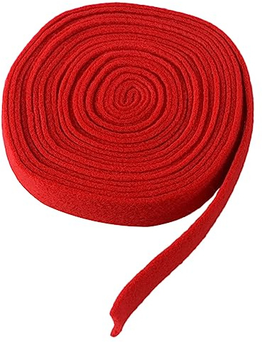 Sewroro Wollfilzband Bastelband 5cm x 5m Rot Filzband Dekoband Für Weihnachtsbaum Schleifen Kränze Selbstgemacht Weihnachtsdekoration Applikationen