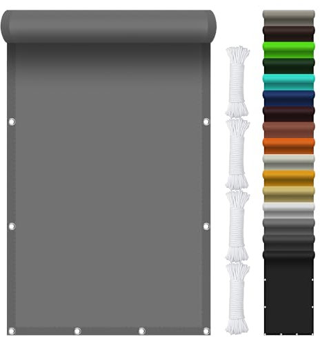 Sun Shade Sail Waterproof Square 140 x 150 cm Windschutz Überdachung Plane Rechter Winkel Sonnensegel Leicht Und Haltbarkeit für Terrasse Camping, Hellgrau