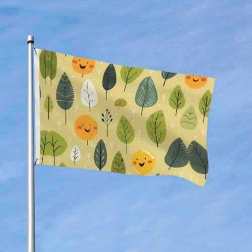 Lustige kleine Gras-bedruckte doppelseitige Flagge (91,4 x 152,4 cm), große Gartenflagge, festliche Outdoor-Dekoration
