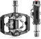 LYCAON Pedale per bicicletta da montagna, doppia funzione, piatto e senza clip, in alluminio lavorato a CNC, 3 cuscinetti sigillati, compatibile con SPD, pedali universali per bici da strada MTB BMX
