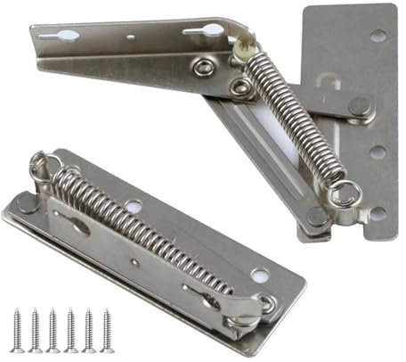 2 bisagras elevables, 90 grados, 6-8 kg de capacidad de carga, bisagras ocultas, para puertas de armarios altos, armarios, armarios de cocina